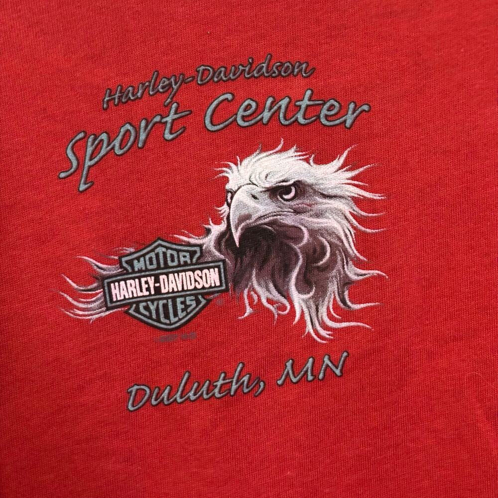 Harley-Davidson Y2K Red long sleeve bedazzled shirt XL Duluth Minnesota - Picture 3 of 4